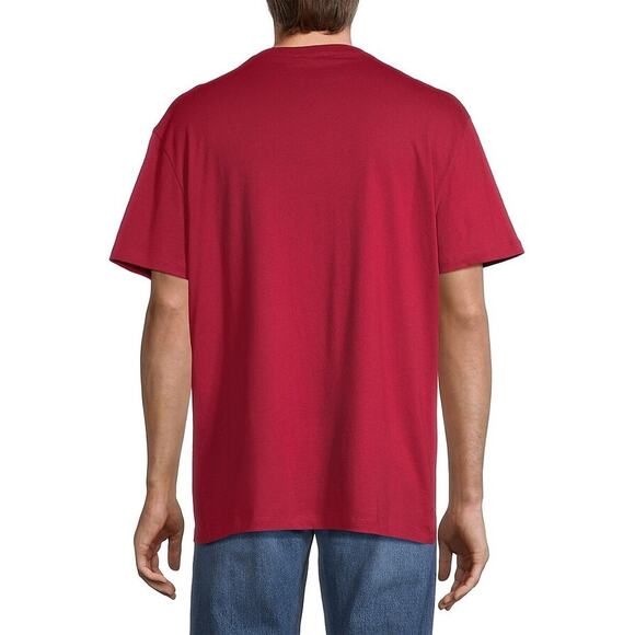 ALEXANDER MCQUEEN Logo Tape T-Shirt Tee Size L Red Crewneck Cotton Short Sleeve - Picture 3 of 12